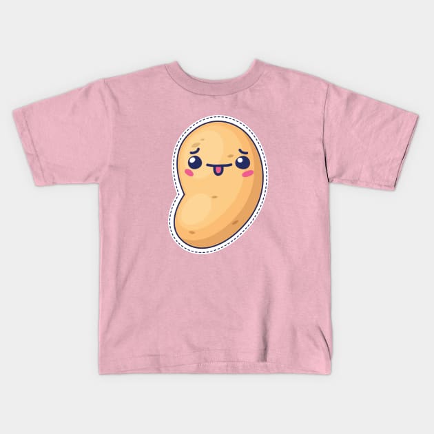 Cute Japanese Potato - Anime Style Kawaii Food Kids T-Shirt by PerttyShirty
